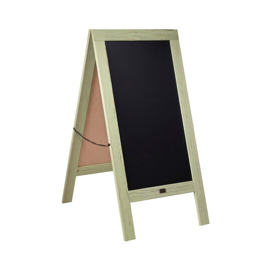 HBCY Creations; HBCY Creations Magnetic A-Frame Chalkboard Deluxe Set / 8 Chalk Markers + 10 Stencils + 2 Magnets Outdoor Sidewalk Chalkboard Sign / Large 48" x 24"; Category:Chalkboards; Image:1
